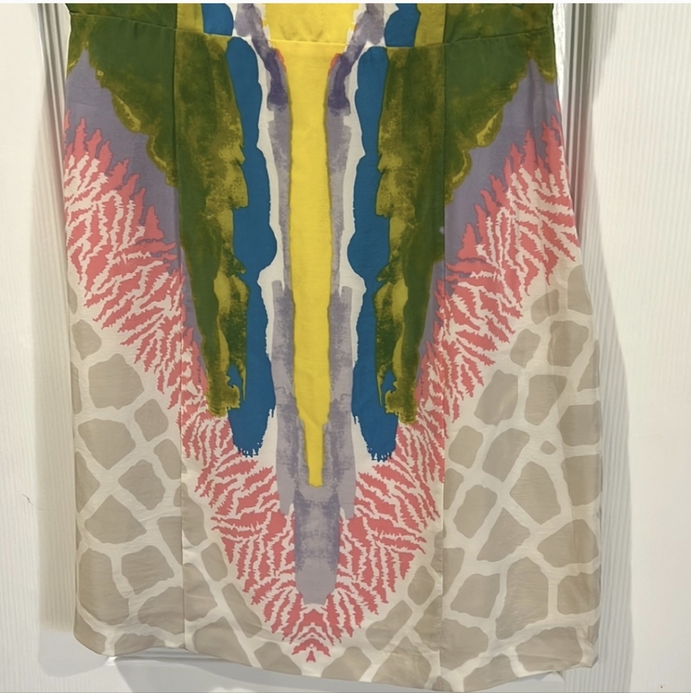 Tibi Silk Cap Sleeve Calla Lily Low Back Mini Dress Size 6 - Picture 5 of 11